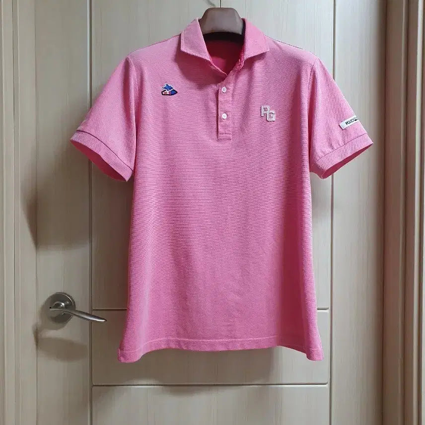 [BUNJANG] Parry Gates Men's Pink Short Sleeve Polo Shirt Size 100 / 파리게이츠 (100) 남성 (핑크계열) 카라티 (반팔)