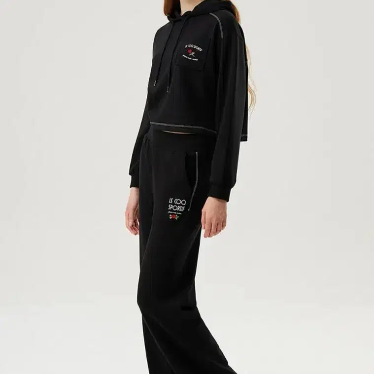 [BUNJANG] Le Coq Sportif Black Training Set XS / 르꼬끄 스포르트 블랙 트레이닝 XS