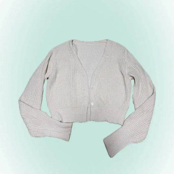 [BUNJANG] Ivory Semi Crop Cardigan / 세미크롭 가디건