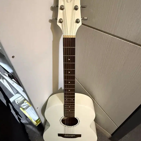 [BUNJANG] Sarzio White Acoustic Guitar with Tuner / Sarzio 화이트 어쿠스틱 기타 (튜너 포함)