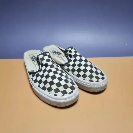 [BUNJANG] Vans Checkerboard Slip-On Mule Shoes / 반스 체커보드 255 슬립온 뮬