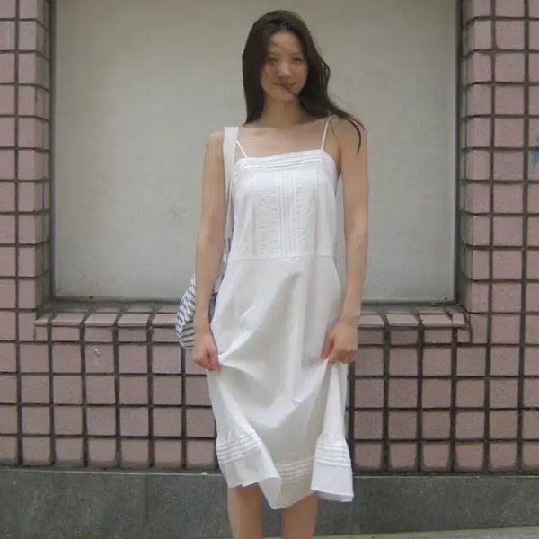 [BUNJANG] Tanatt Pin-tuck Slip Long One-Piece Dress / 새상품)타낫 Pin-tuck slip long one-piece 롱원피스