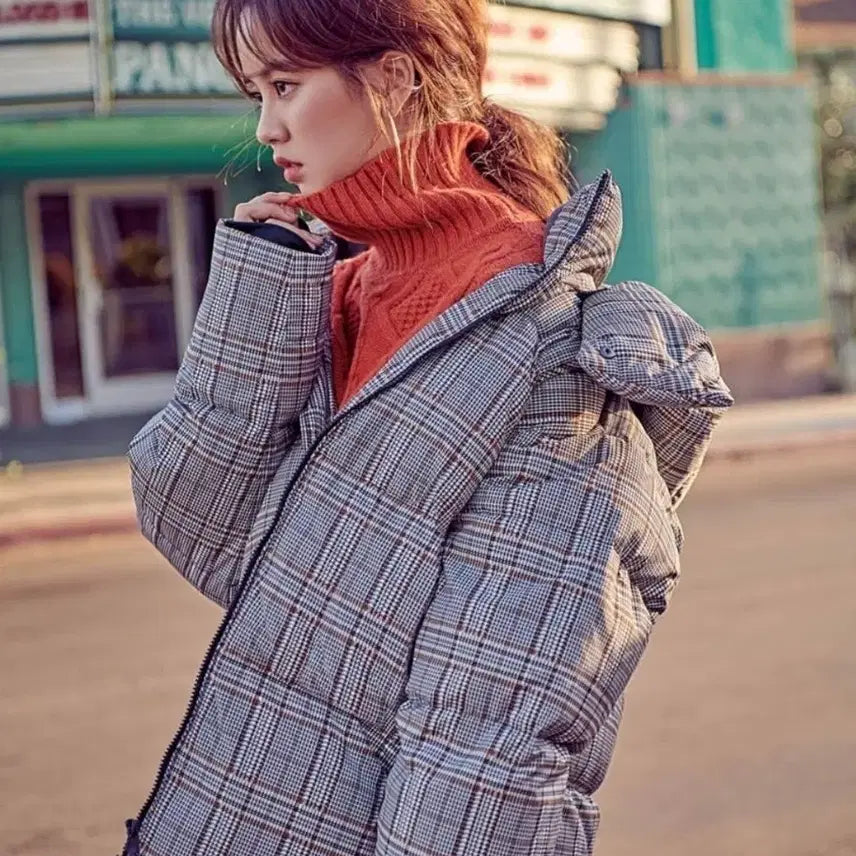 [BUNJANG] HUM Check Padded Jacket / HUM 체크패딩
