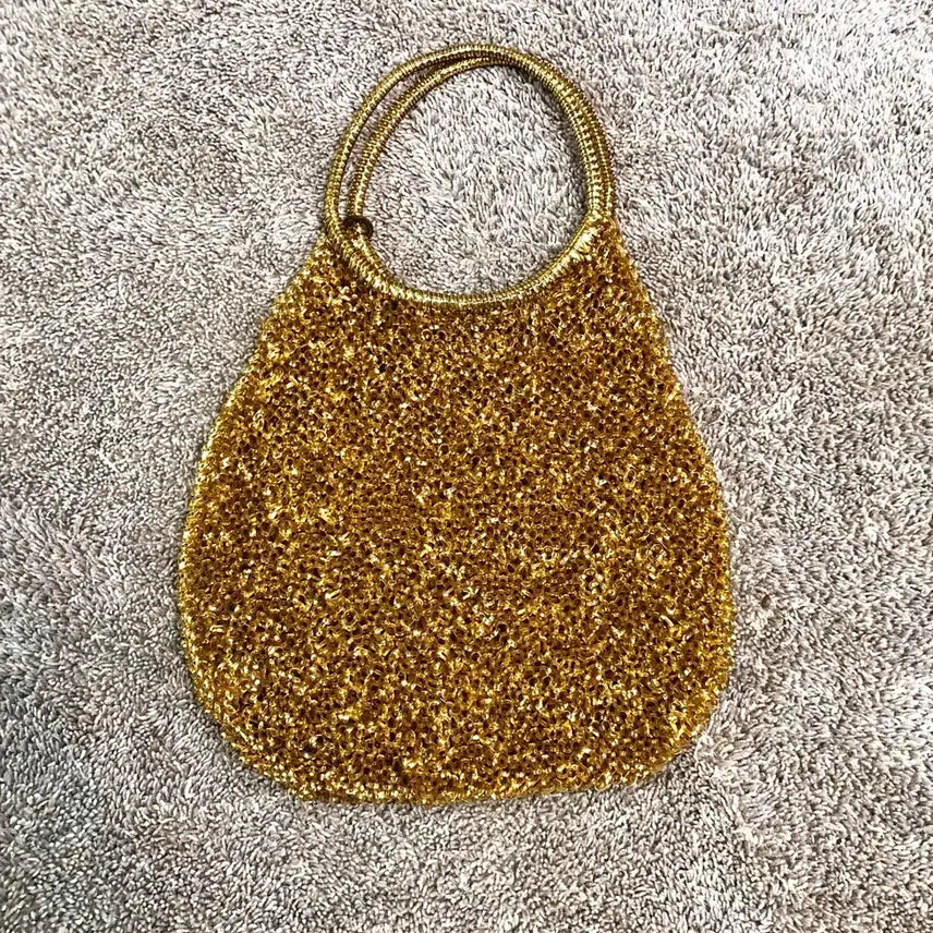 [BUNJANG] ANTEPRIMA Gold Metallic Wirebag Shoulder Tote Bag / 안테프리마 골드 메탈릭 와이어백 숄더백 토트백 정품