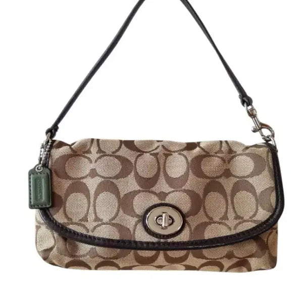 [BUNJANG] Vintage Coach Signature Turnlock Flap Baguette Shoulder Bag / 빈티지 코치 시그니처 턴락 플랩 바게트 숄더백 갸루 y2k 히메