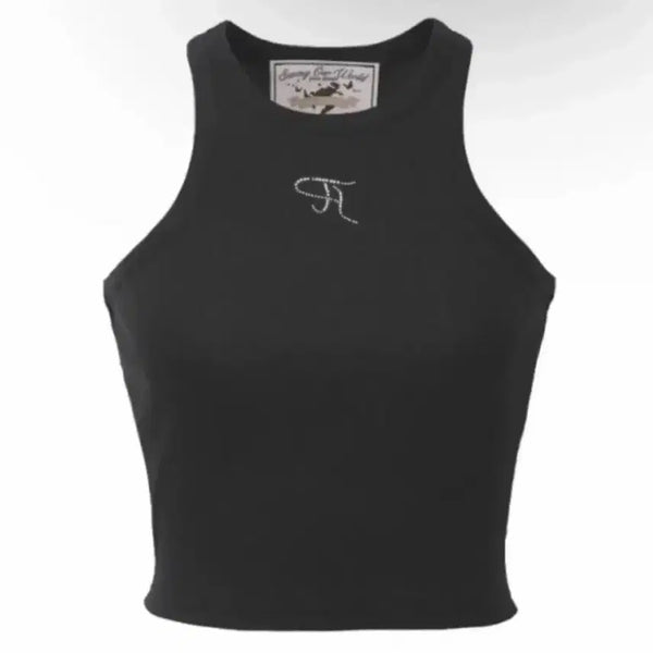 [BUNJANG] Three Times Jewel Cami Top Black M / 쓰리타임즈 쥬얼 나시탑 블랙 m