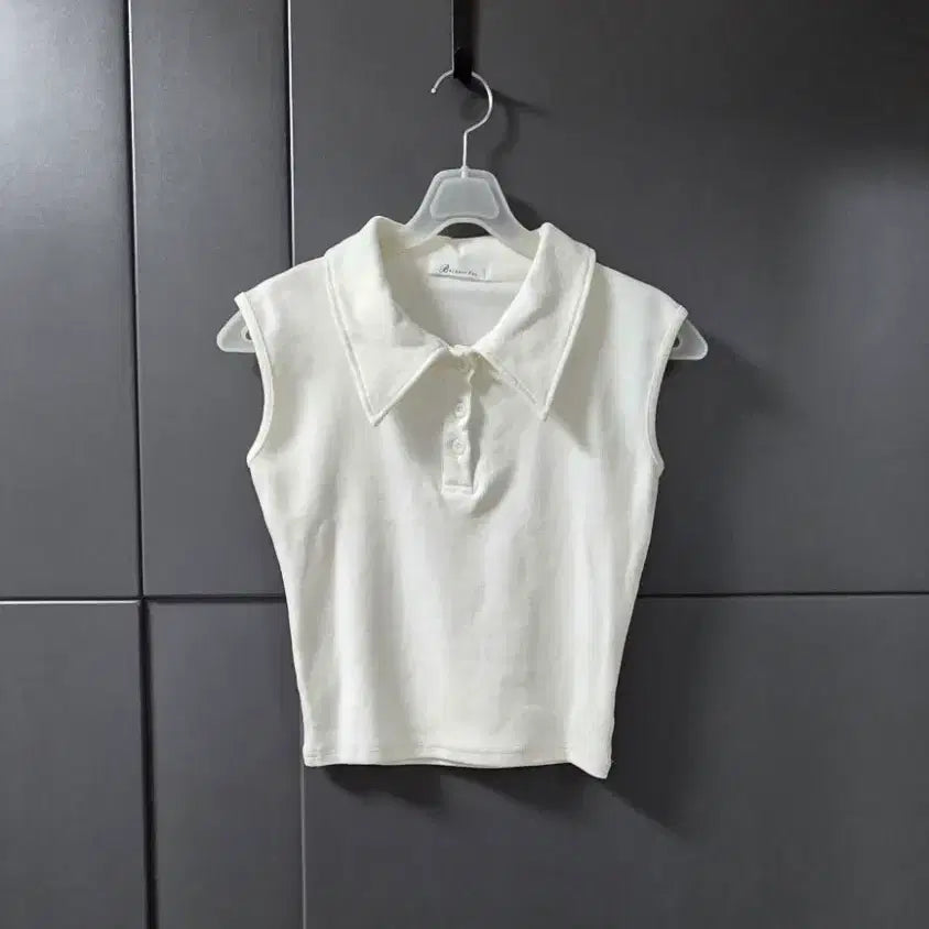 [BUNJANG] Cropped Collar Sleeveless Top - Size 55 / [55]크롭 카라 나시티