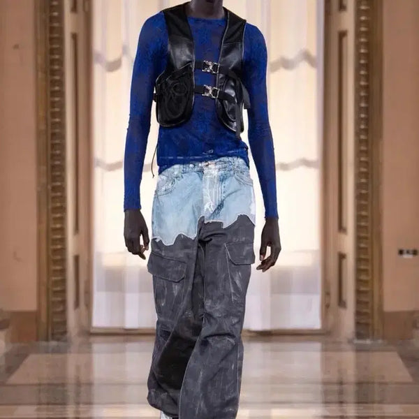 [BUNJANG] Andersson Bell Fodenim & Scratch Leather Print Cargo Pants / 엔더슨벨 포데님 & 스크레치 레더 프린트 카고 팬츠 30