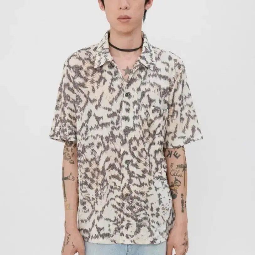 [BUNJANG] Our Legacy Box Short Sleeve Shirt Tiger Print / 아워레가시 박스 셔츠 쇼트슬리브 타이거프린트 48 판매 합니다.