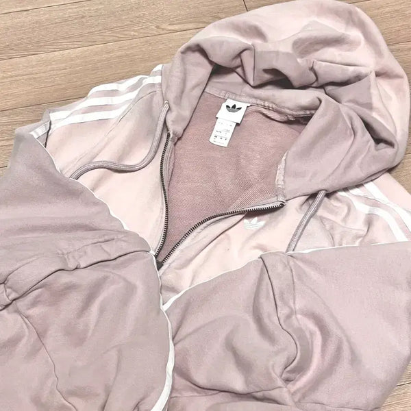 [BUNJANG] Adidas Pink Hooded Zip-Up Jersey / 오늘만 이가격! )지뢰계 아디다스 핑크 후드집업져지