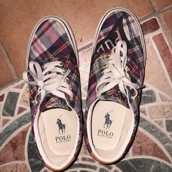 [BUNJANG] Polo Ralph Lauren Check Pattern Sneakers / 폴로 랄프로렌 체크 스니커즈