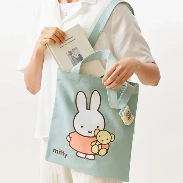 [BUNJANG] Miffy Eco Bag + Chucky Keyring Set / 미피 에코백+책키링 세트 (민트, 예스24 굿즈)