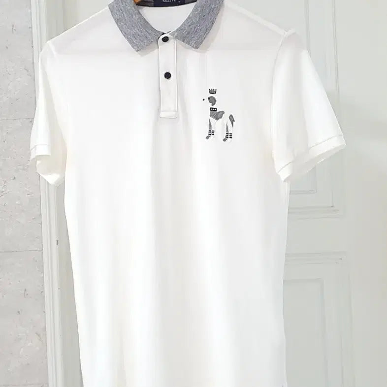 [BUNJANG] Hazzys Big Logo Casual T-Shirt White Size 95 / 헤지스 빅로고 캐주얼 반팔 카라티 화이트 95