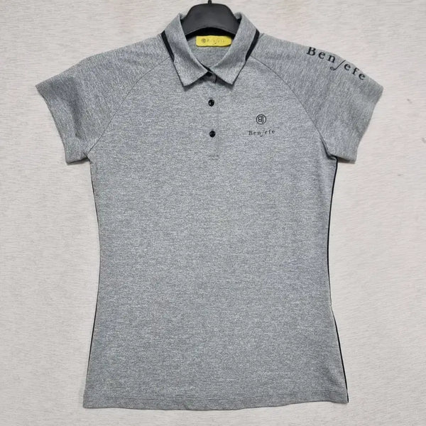 [BUNJANG] Benjefe Women's Short Sleeve Polo T-Shirt Grey Size 90 / 벤제프 반팔 카라티 그레이 여자90사이즈ㅡ0427