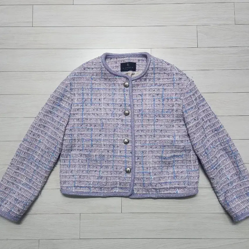 [BUNJANG] Lanvin Collection Tweed Crop Jacket Lavender / 랑방 컬렉션 트위드 크롭 자켓 연보라