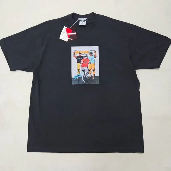 [BUNJANG] Esselme X Shakawear Painting T-Shirt (Black/White) / 에씰미X샤카웨어 페인팅 블랙/화이트 2장 반팔티 급처