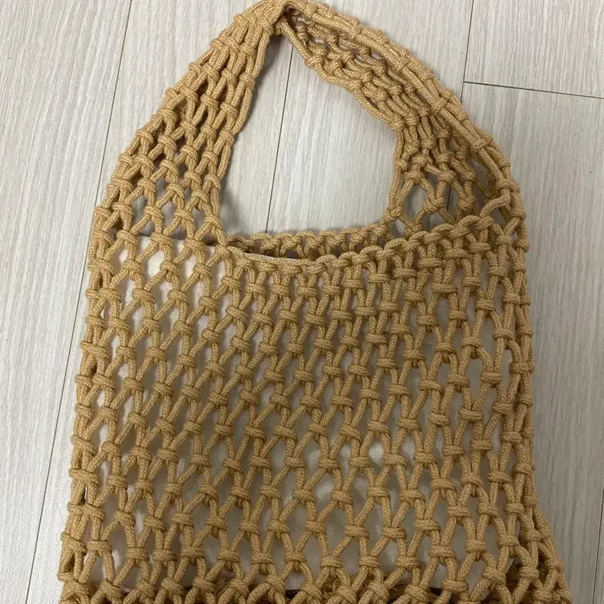 [BUNJANG] Beige Net Tote Bag / 그물 토트백 베이지