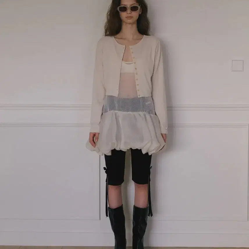 [BUNJANG] OVERDUE FLARE ORGANIC TERRY MINI CARDIGAN OATMEAL / 오버듀플레어 ORGANIC TERRY MINI CARDIGAN_OATME