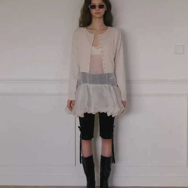 [BUNJANG] OVERDUE FLARE ORGANIC TERRY MINI CARDIGAN OATMEAL / 오버듀플레어 ORGANIC TERRY MINI CARDIGAN_OATME
