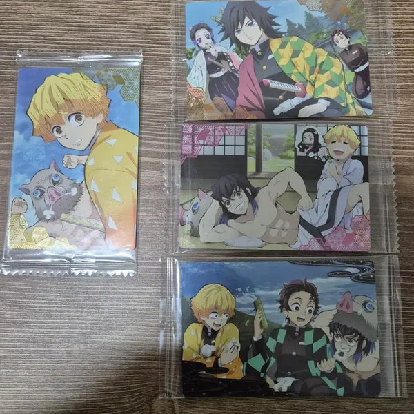 [BUNJANG] Demon Slayer Wafer Card Bundle (Zenitsu, Giyu, Inosuke, etc.) / 귀멸의칼날 웨하스 카드 4장일괄(젠이츠.기유.이노스케등)포토 카드 굿즈