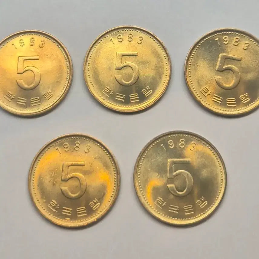 [BUNJANG] 1983 5 Won Coin Bundle (5 pieces) / 1983년 5원 동전 5개 일괄