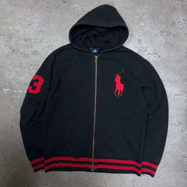 [BUNJANG] Polo Ralph Lauren Red Big Pony Zip-Up Hoodie L / 폴로 레드 빅포니 후드집업[3075]