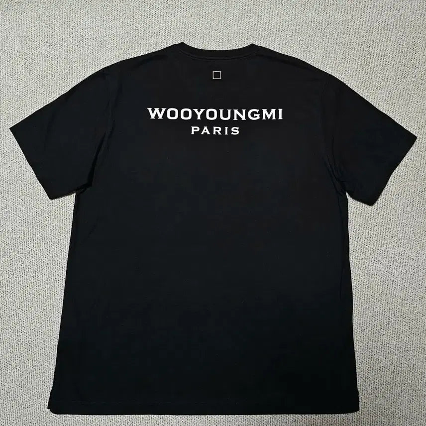 [BUNJANG] Wooyoungmi Paris Back Logo Black Short Sleeve T-Shirt Size 48 / [48 사이즈] 새상품급 우영미 파리 백로고 블랙 반팔티