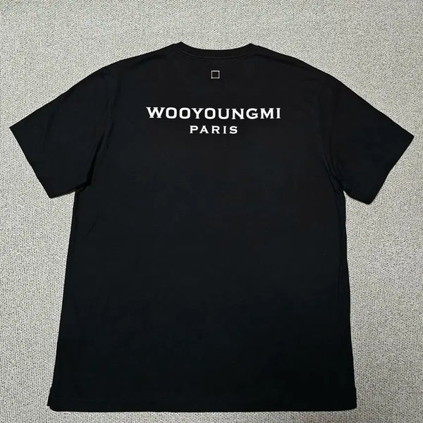 [BUNJANG] Wooyoungmi Paris Back Logo Black Short Sleeve T-Shirt Size 48 / [48 사이즈] 새상품급 우영미 파리 백로고 블랙 반팔티