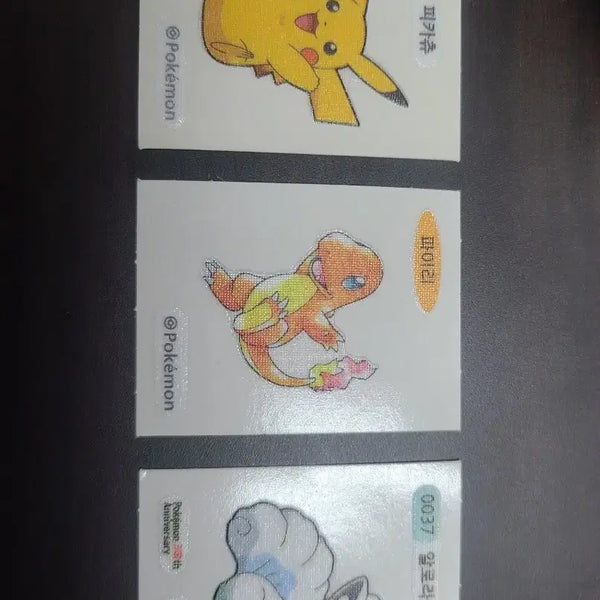 [BUNJANG] Pokemon Stickers Bundle Set / 포켓몬 띠부씰 (피카츄, 파이리, 알로라 식스테일) 일괄 판매