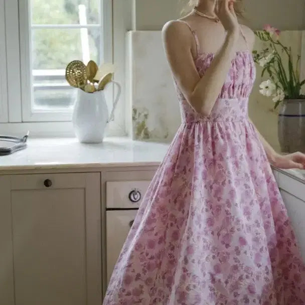 [BUNJANG] Semua Du Flower Sleeveless Dress Slim / 쎄무아듀 플라워 민소매 원피스 슬림 슬리브리스 드레스
