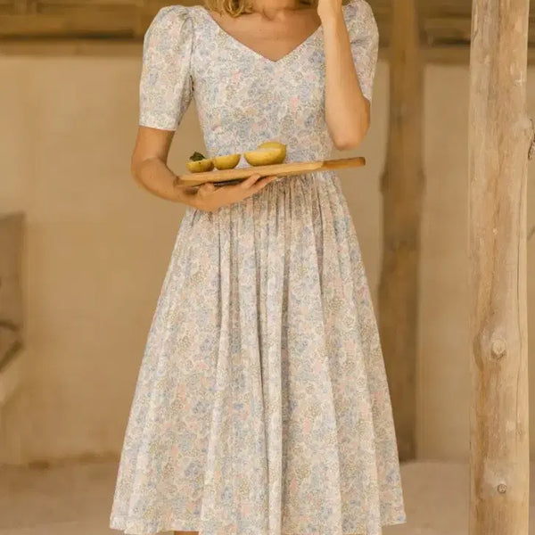 [BUNJANG] Daysdays MARIENNE Flower Puff V-Neck Dress / 데이즈데이즈 플라워 퍼프 브이넥 원피스 MARIENNE 마리엔느 드레스