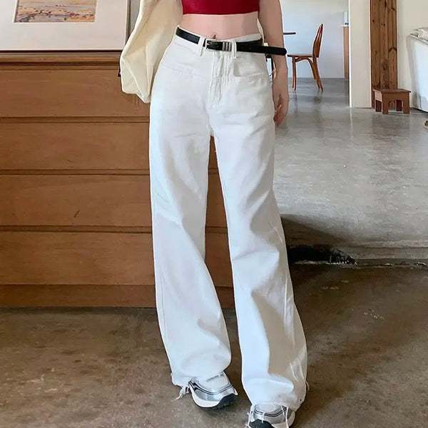 [BUNJANG] White Wide Leg Denim Pants / 화이트 와이드 데님 팬츠