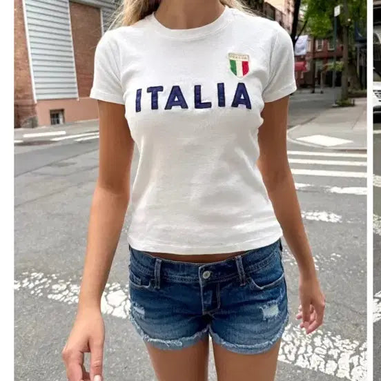 [BUNJANG] Brandy Melville Italy Short Sleeve T-Shirt / 브랜디멜빌 이탈리아 반팔 티셔츠