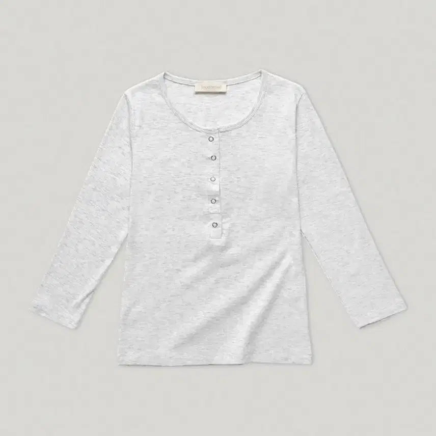 [BUNJANG] Smoothmood Button Tee Mel Gray 3/4 Sleeve / (새상품) 스무드무드 Button Tee Mel Gray 7부티