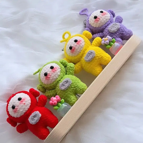 [BUNJANG] Teletubbies Crochet Doll Keychain / 텔레토비 뜨개 인형 키링 코바늘 핸드메이드 가꾸 백꾸 데일리 코디