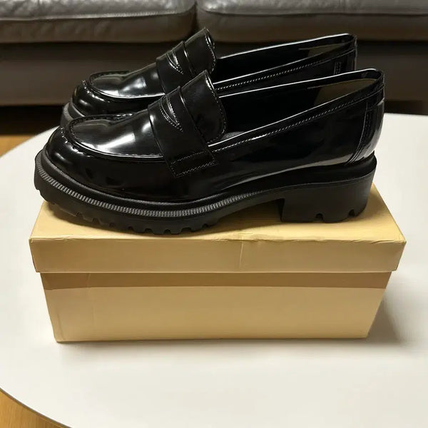 [BUNJANG] Women's Platform Loafers Black Size 250 / 여성 플랫폼 통굽 로퍼 블랙 250사이즈