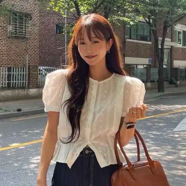 [BUNJANG] La Feta Woman Oro Short Sleeve Blouse / 라퍼지포우먼 oro 반팔 블라우스