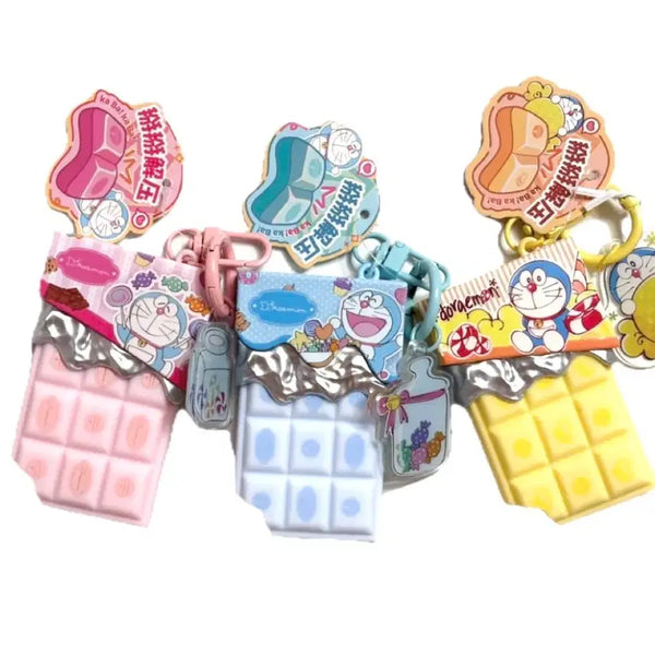 [BUNJANG] Doraemon Strawberry/Vanilla/Soda Chocolate Squishy Clacker Keychain / (초신상)도라에몽 딸기/바닐라/소다 초콜릿 말랑이 똑딱이 딸깍이 키링