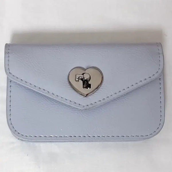 [BUNJANG] Le Masque Heartlock Compact Card Wallet Sky Blue / 르 마스크 하트락 콤팩트 명함 카드지갑 스카이블루 여성 지갑 미즈이로