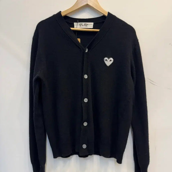 [BUNJANG] Comme des Garçons Play Heart Emblem Cardigan Black L / 꼼데가르송 플레이 하트와펜 가디건 블랙 L