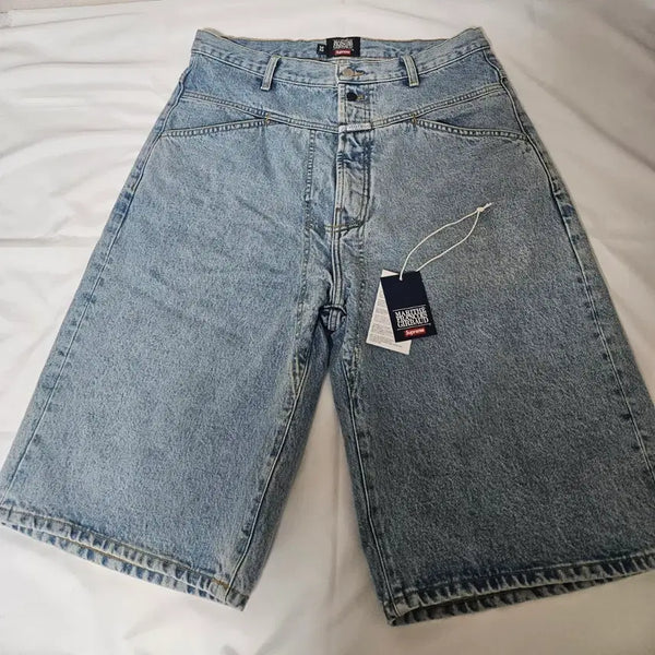 [BUNJANG] Supreme Marité Baggy Denim Shorts Washed Indigo 25SS / 슈프림 마리떼 배기 데님 쇼츠 반바지 워시드 인디고 25SS