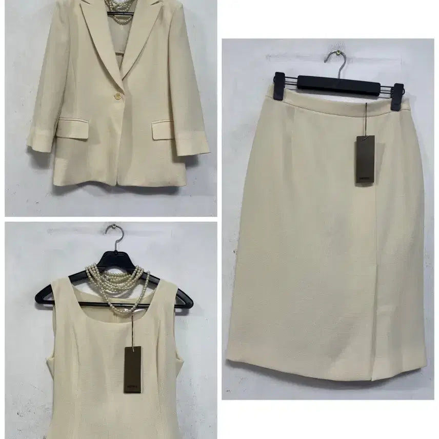 [BUNJANG] She's Miss Sleeveless Top, Jacket, and Skirt Set / 택ㅇ특가새)쉬즈미스 세트.민소매 탑.자켓.스커트