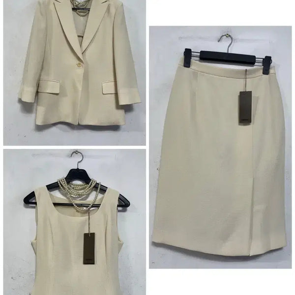 [BUNJANG] She's Miss Sleeveless Top, Jacket, and Skirt Set / 택ㅇ특가새)쉬즈미스 세트.민소매 탑.자켓.스커트