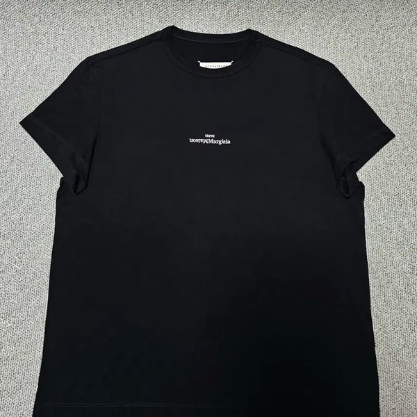 [BUNJANG] Maison Margiela Paris Embroidered Logo Black T-Shirt Size 48 / [48 사이즈] 메종 마르지엘라 파리 자수 로고 블랙 반팔티