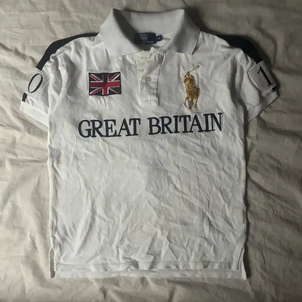 [BUNJANG] Polo Ralph Lauren Big Pony Golden Crest Pique Polo Shirt / 폴로 빅포니 브리튼 금장 카라티