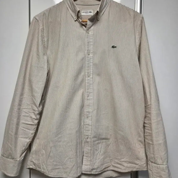 [BUNJANG] Lacoste Slim Fit Striped Long Sleeve Shirt (US M / FR 40) / 라코스테 슬림핏 스트라이프 셔츠 (US M / FR 40)