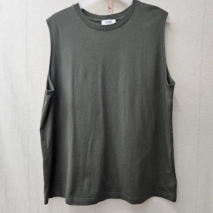 [BUNJANG] COS Sleeveless T-Shirt EUR L Khaki / 코스 COS 민소매티셔츠 EUR L