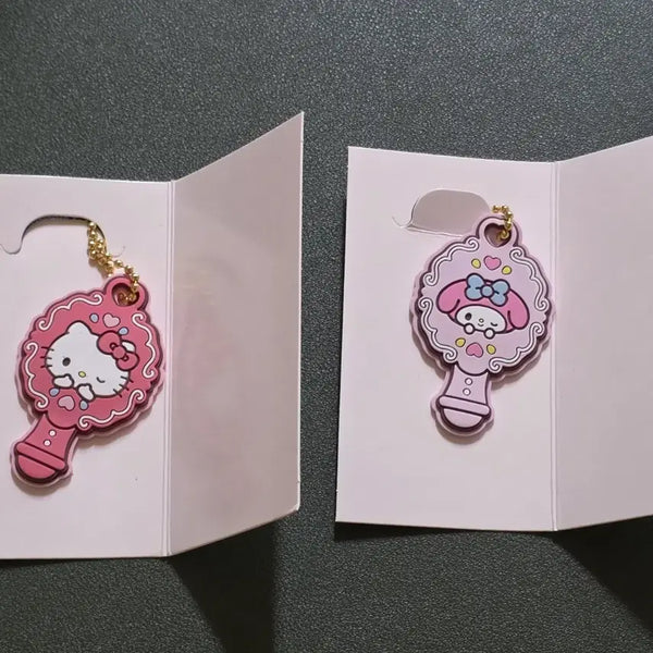 [BUNJANG] Sanrio Petit Mirror Rubber Keychain Bundle Set (Hello Kitty, My Melody) / [일괄]산리오 쁘띠 미러 러버 키홀더(헬로키티, 마이멜로디)