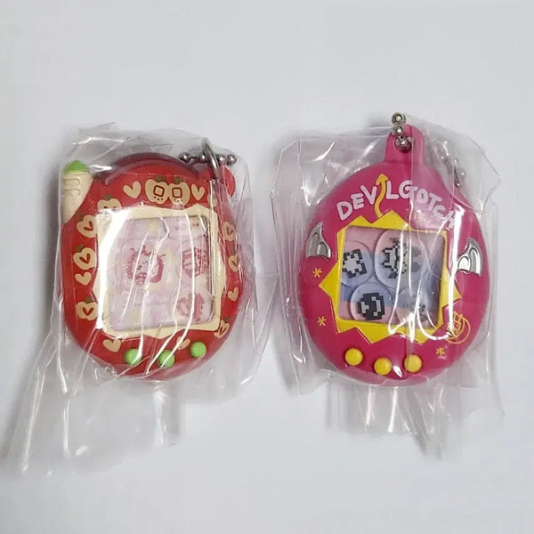 [BUNJANG] Tamagotchi Shaka Shaka Charm Keychain Set 3rd Edition Red Pink Bundle Set / (일괄/미개봉) 다마고치 샤카샤카 참 키링 3탄 레드 핑크