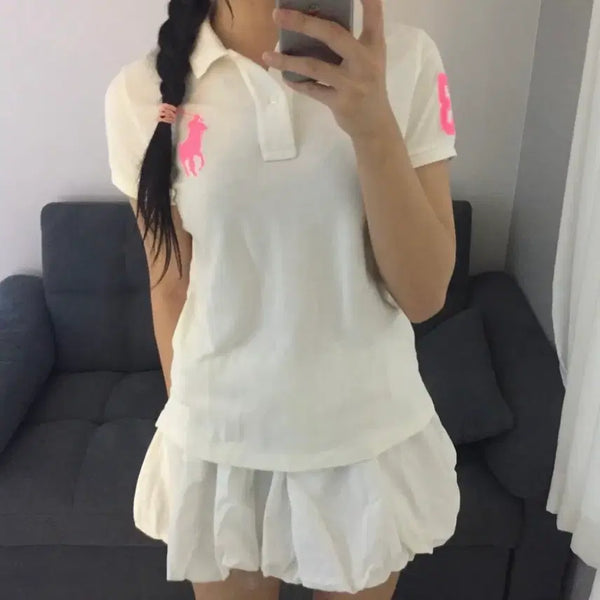 [BUNJANG] Polo Ralph Lauren Pink Big Pony PK Collar T-Shirt / Polo 폴로 랄프로렌 핑크 빅포니 PK카라티